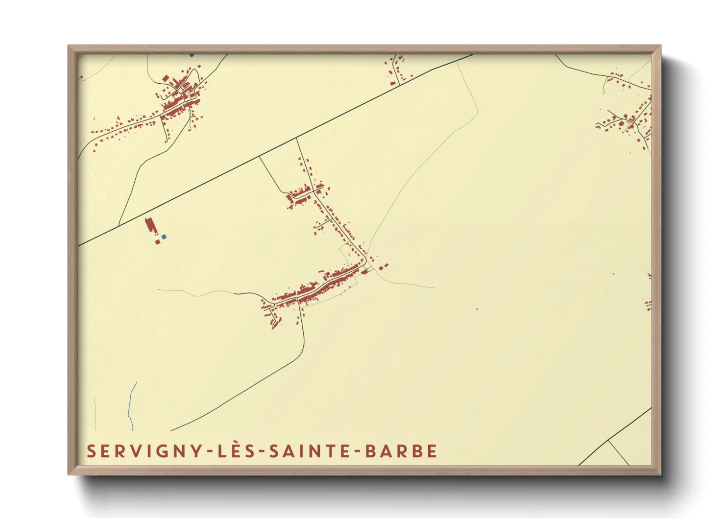 Une affiche de carte sur Servigny-lès-Sainte-Barbe
