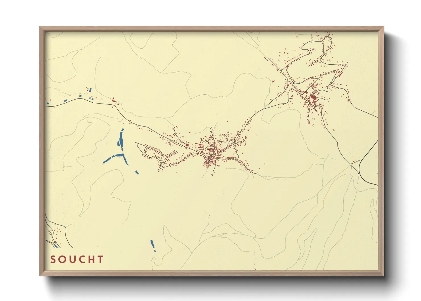Une affiche de carte sur Soucht