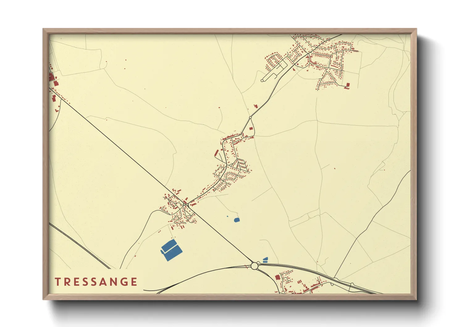 Une affiche de carte sur Tressange