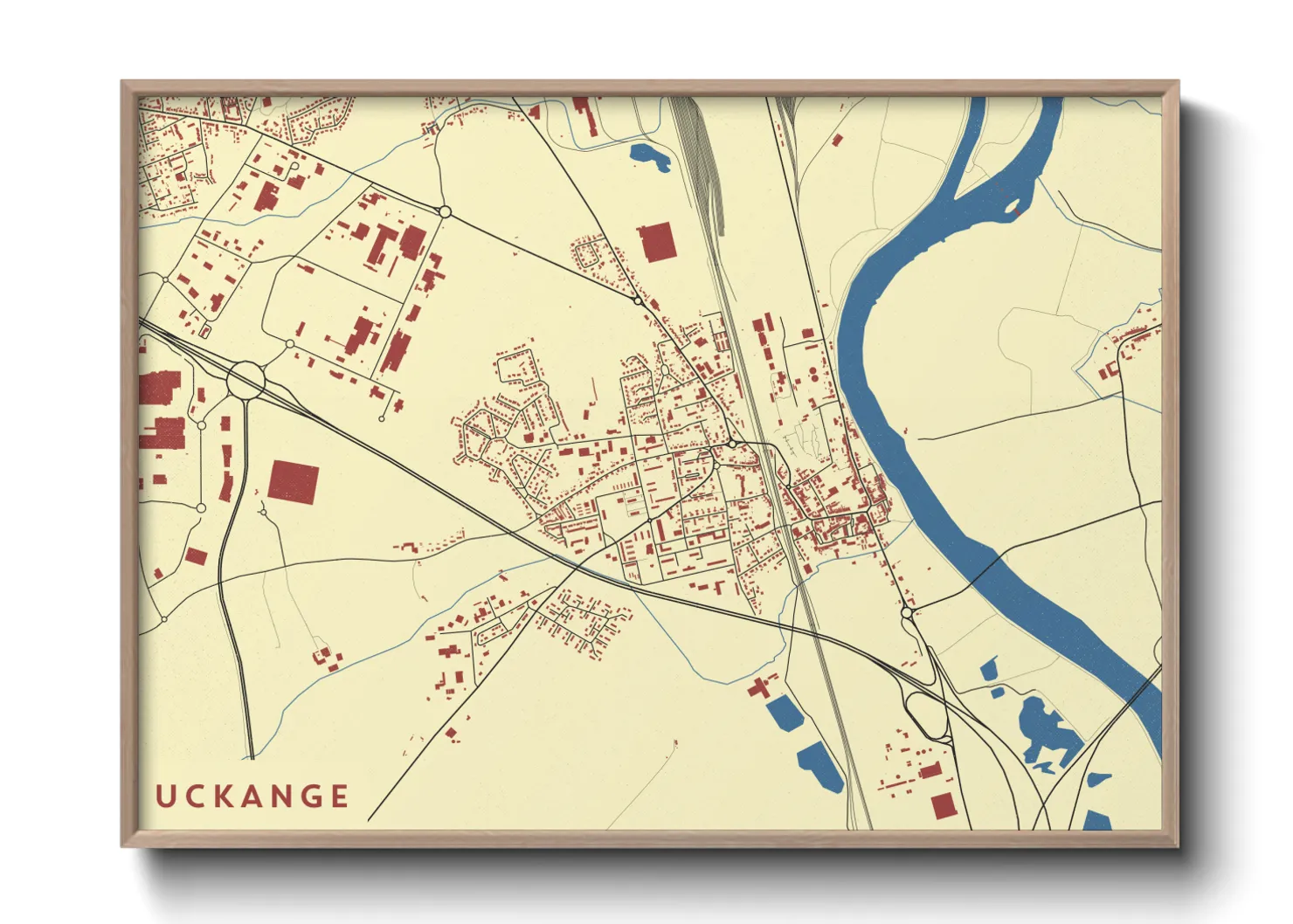 Une affiche de carte sur Uckange