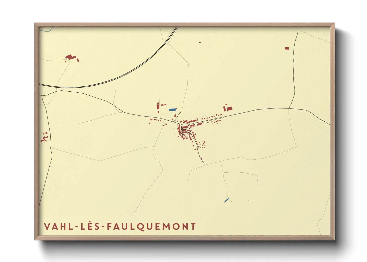 Une affiche de carte sur Vahl-lès-Faulquemont