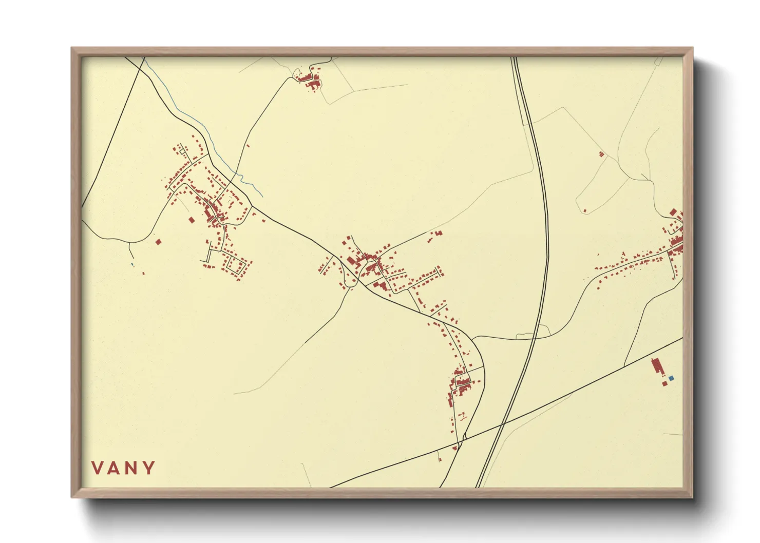 Une affiche de carte sur Vany