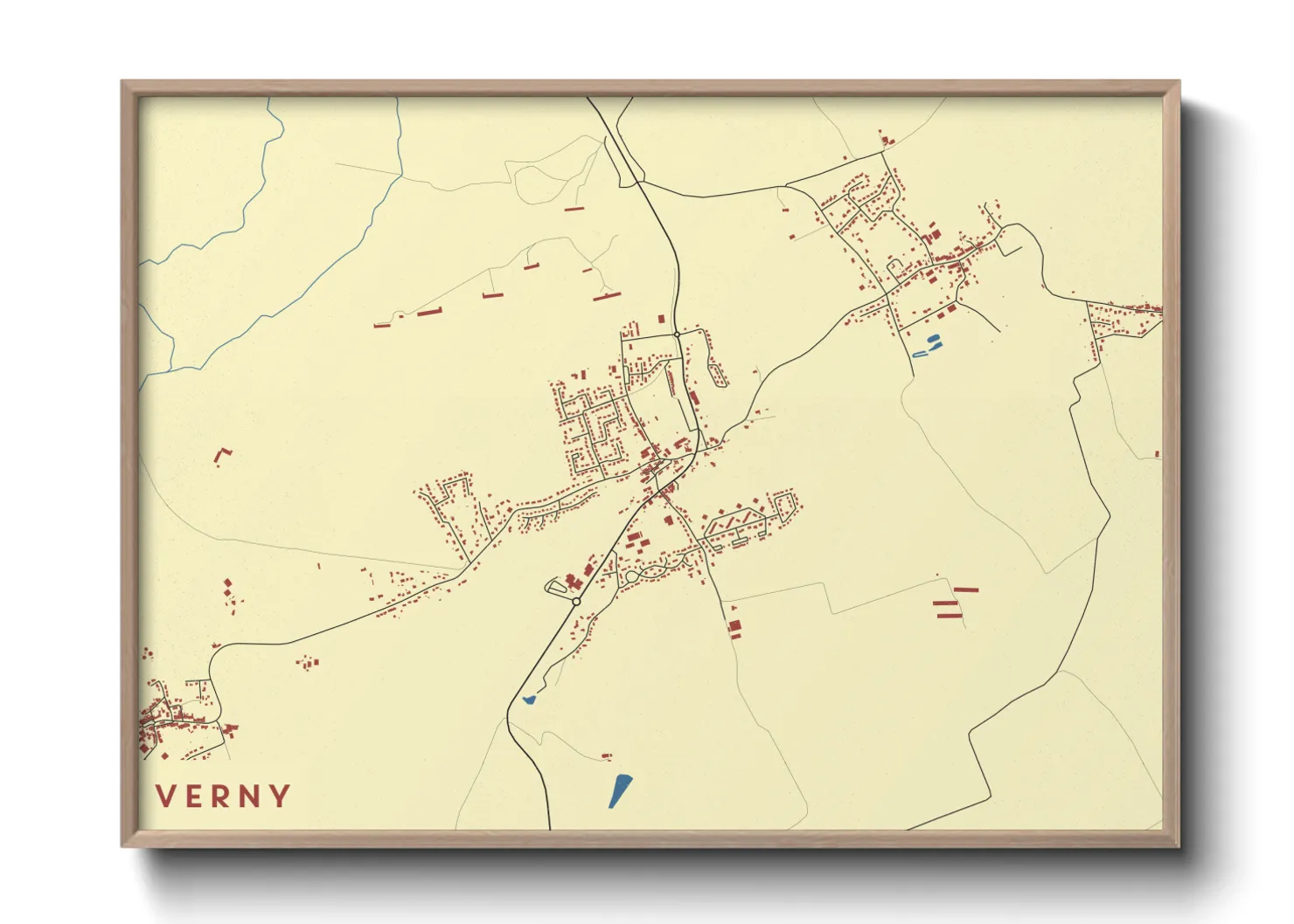 Une affiche de carte sur Verny