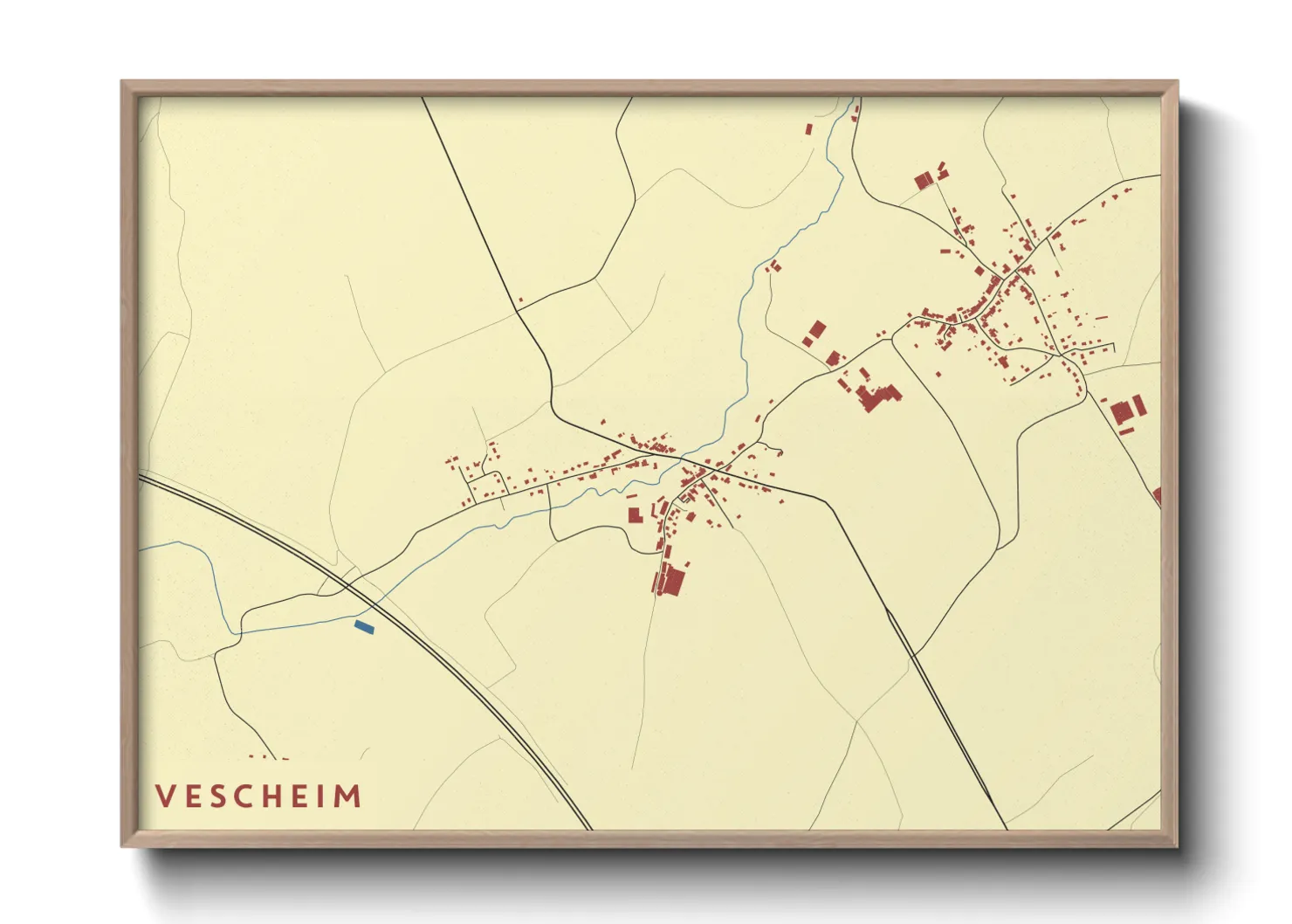 Une affiche de carte sur Vescheim