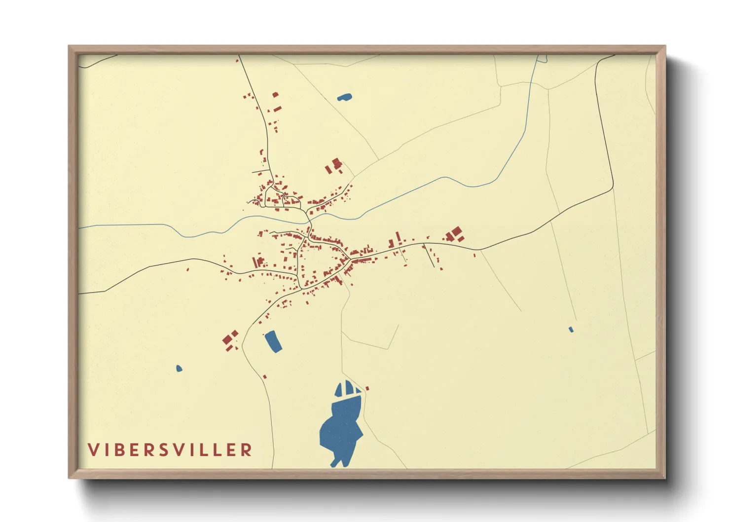 Une affiche de carte sur Vibersviller