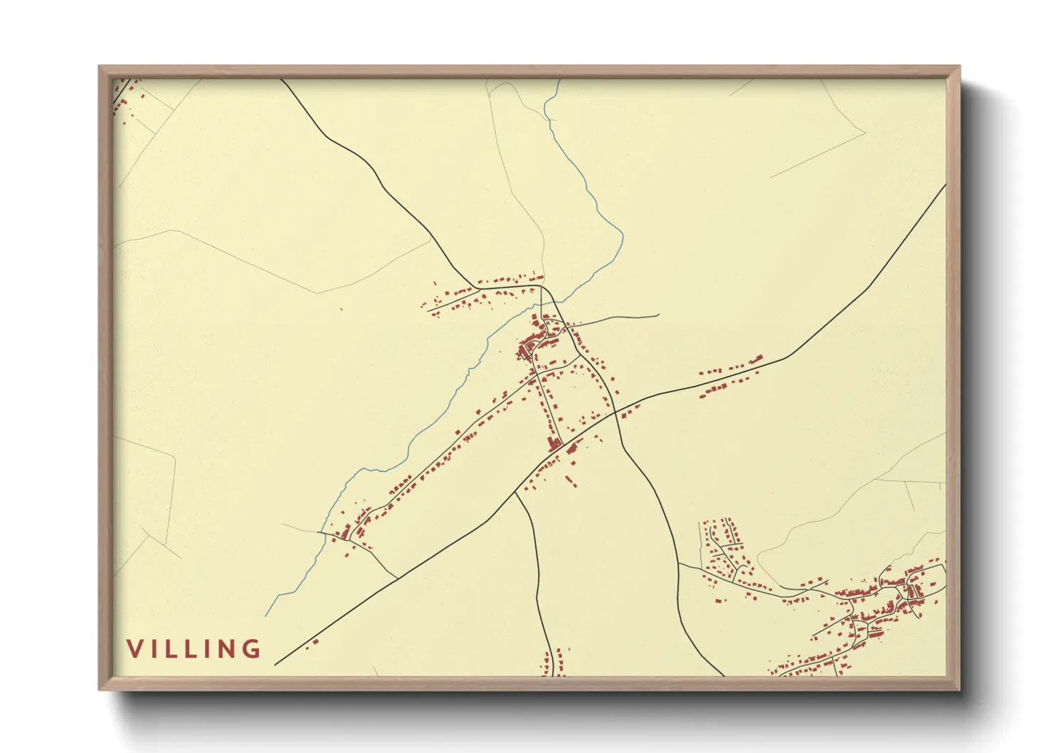 Une affiche de carte sur Villing