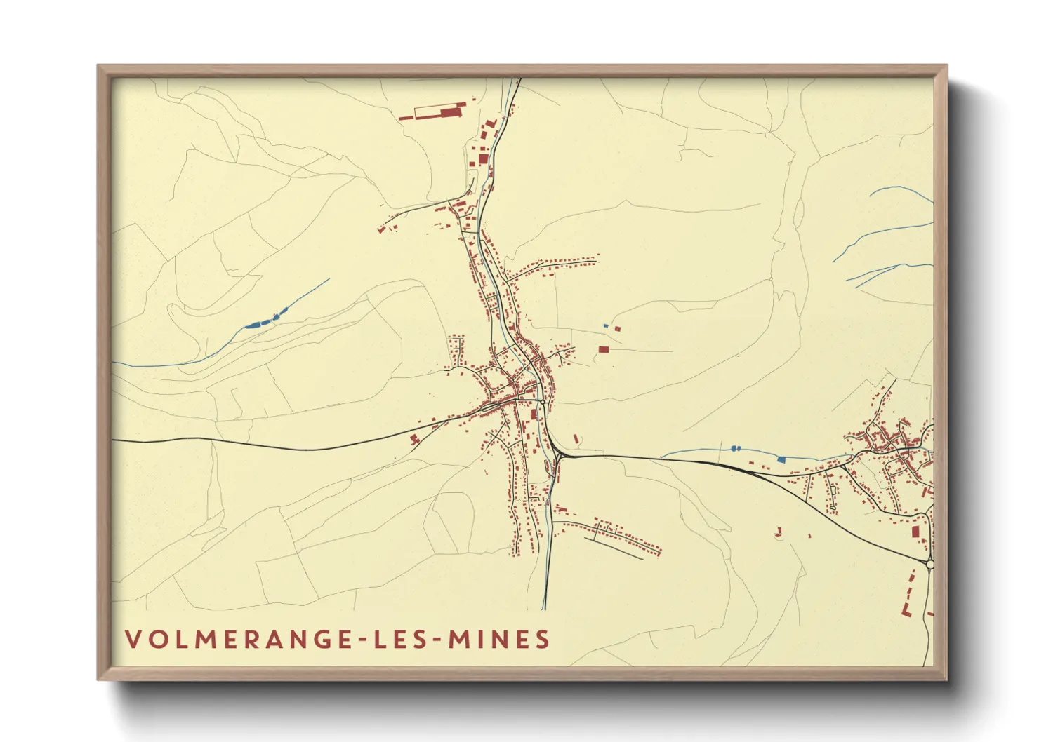Une affiche de carte sur Volmerange-les-Mines