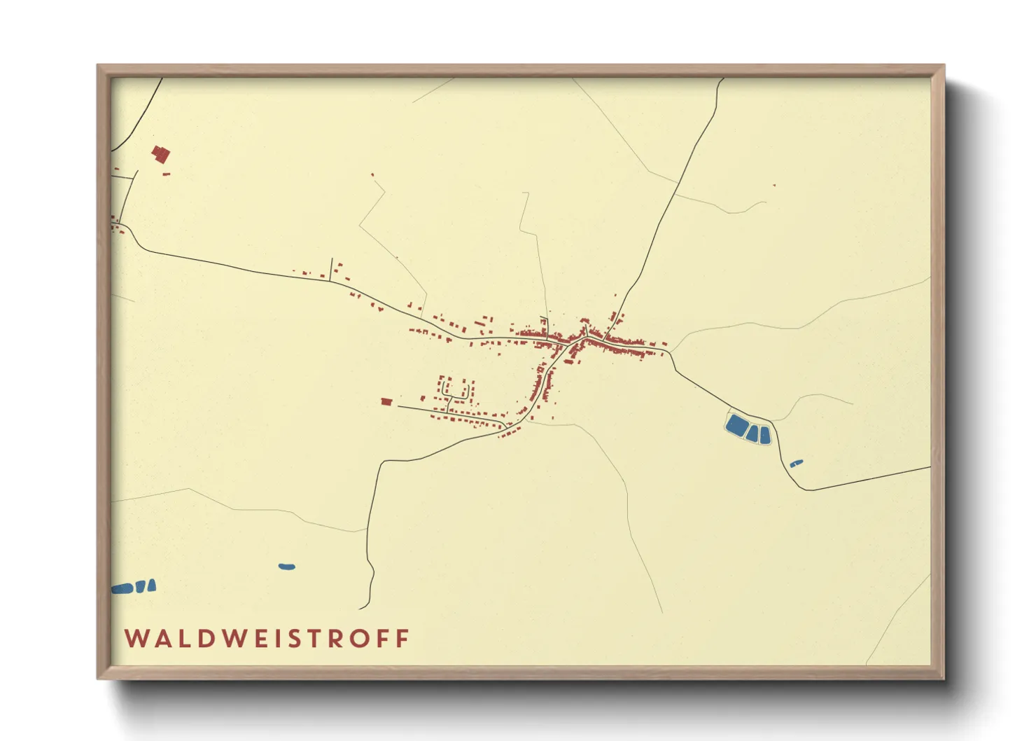 Une affiche de carte sur Waldweistroff