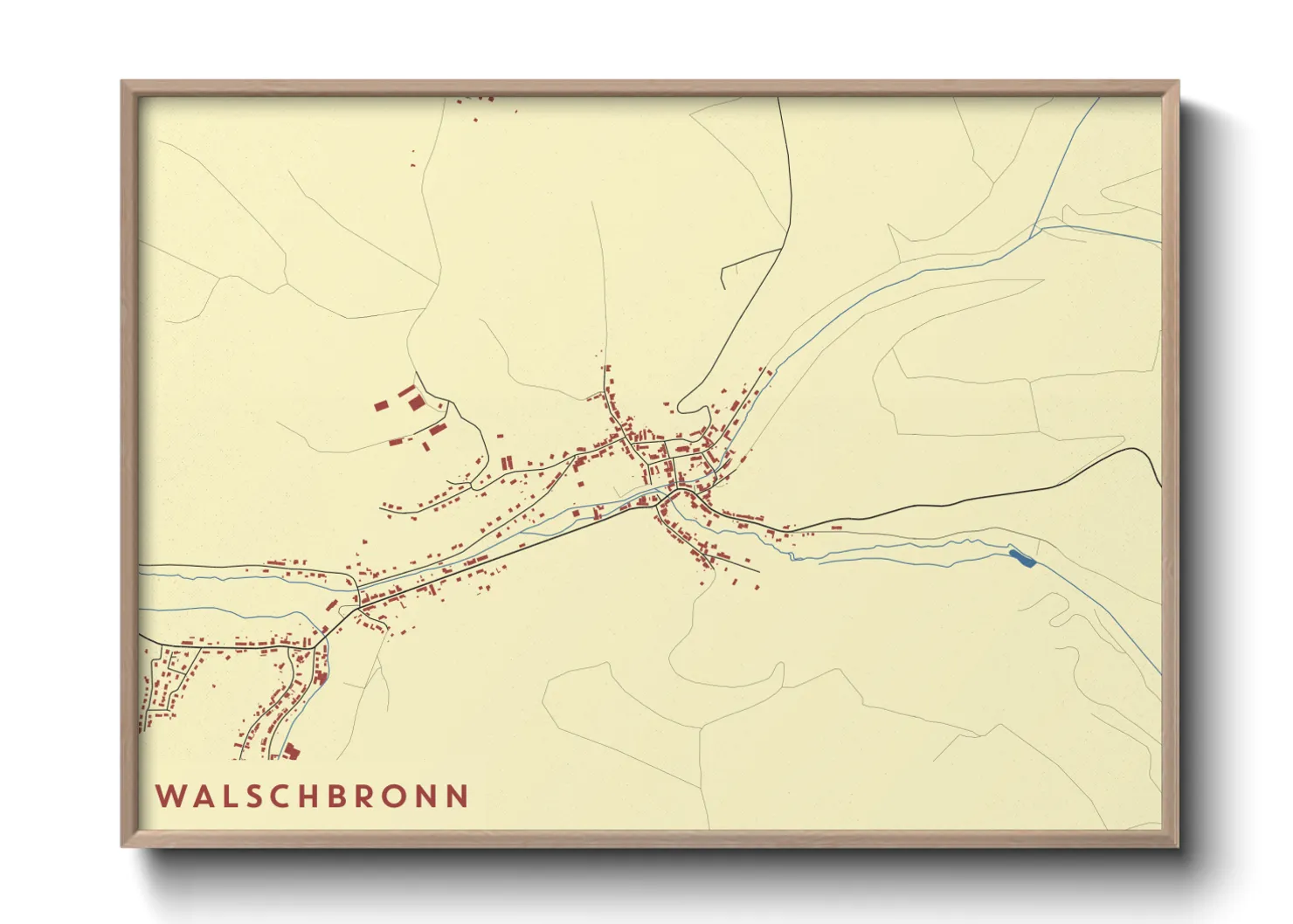 Une affiche de carte sur Walschbronn