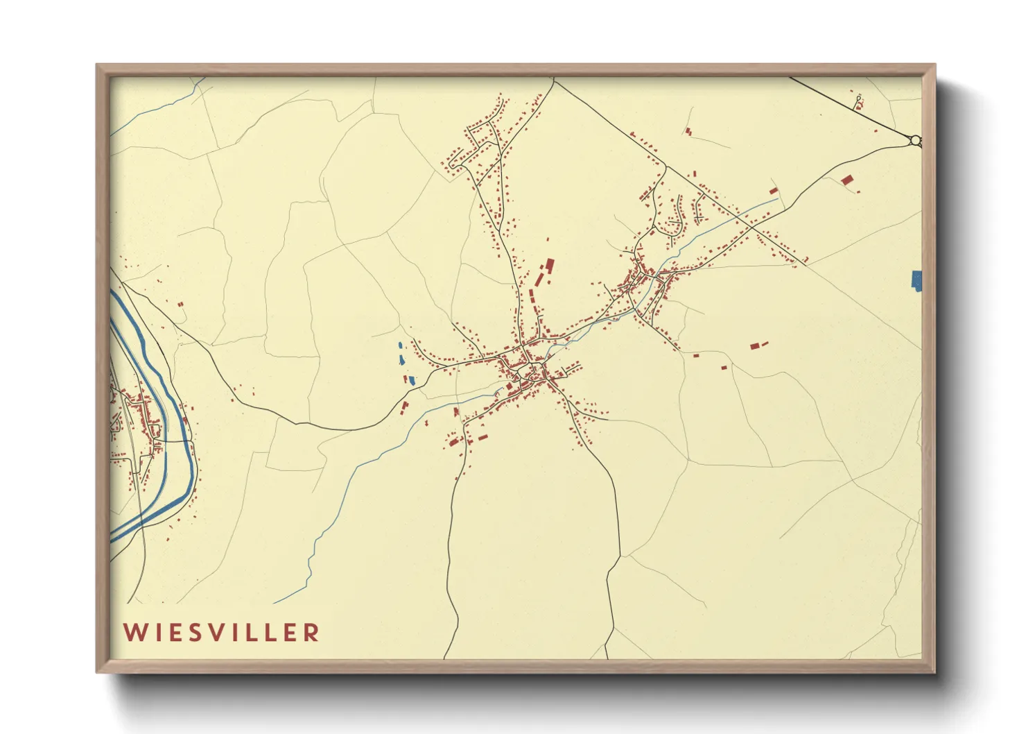 Une affiche de carte sur Wiesviller