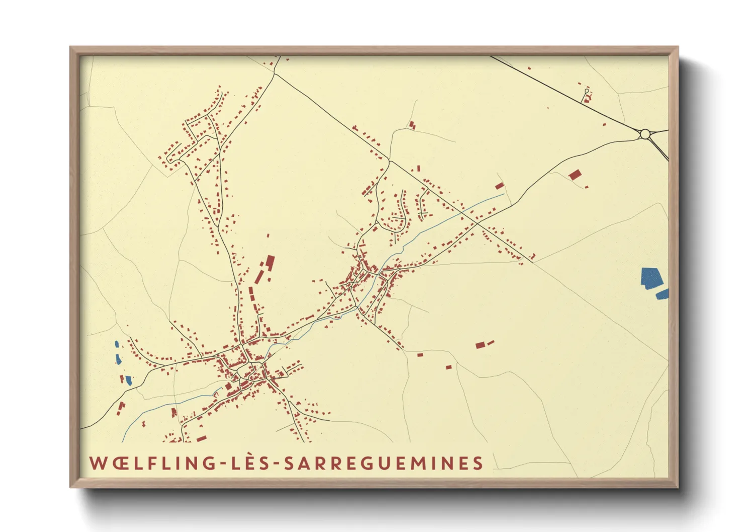 Une affiche de carte sur Wœlfling-lès-Sarreguemines