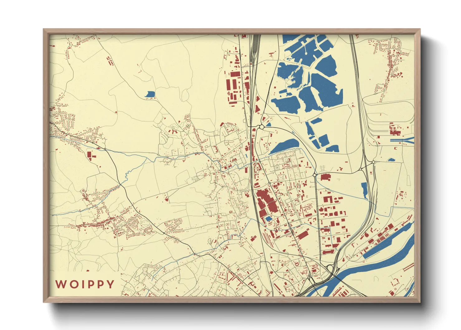 Une affiche de carte sur Woippy