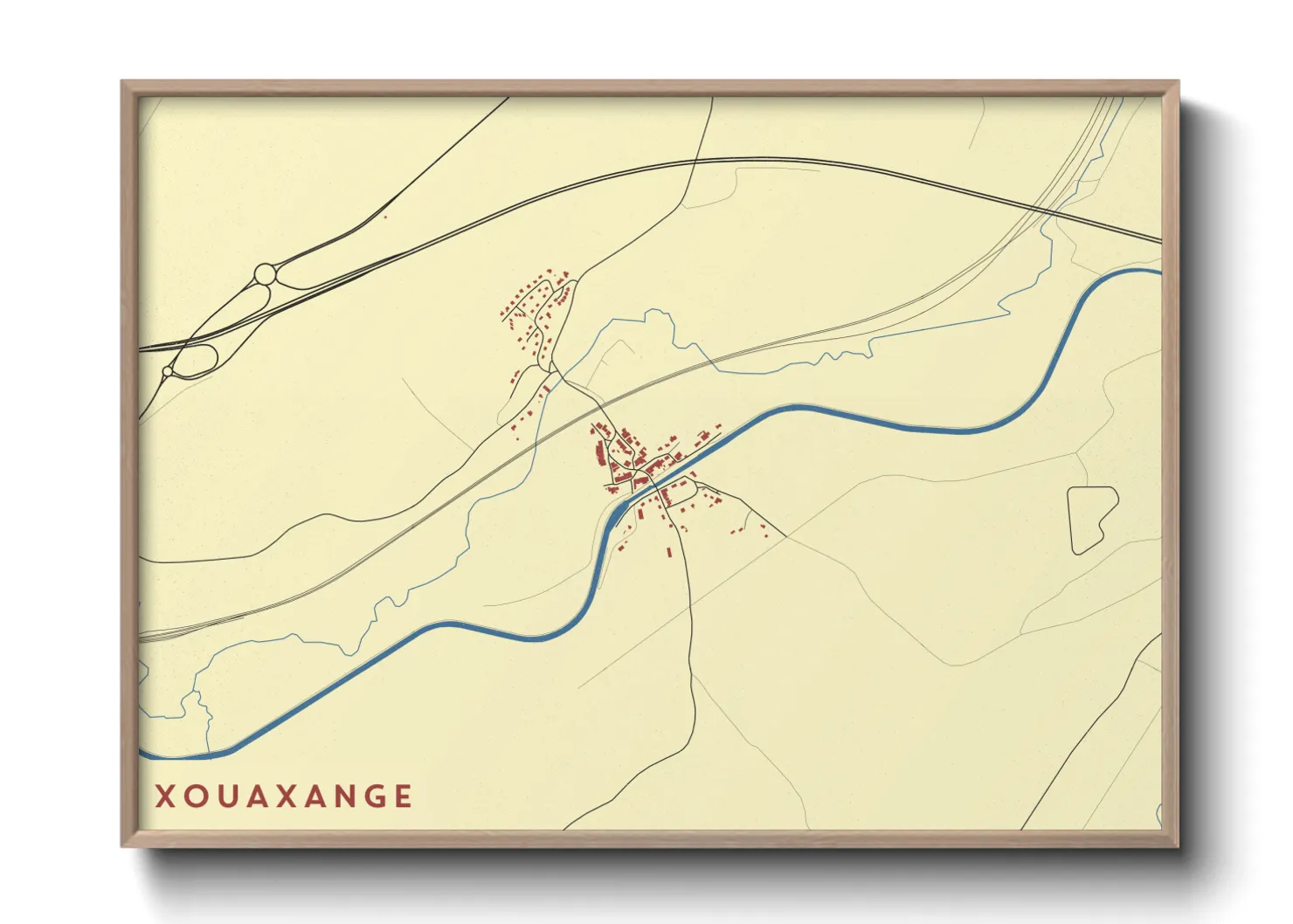 Une affiche de carte sur Xouaxange