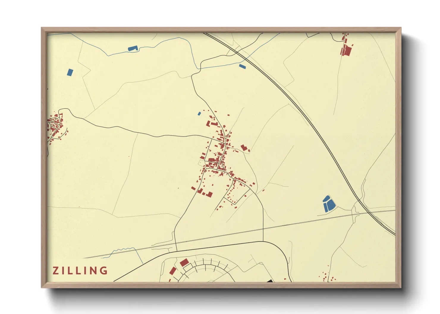 Une affiche de carte sur Zilling