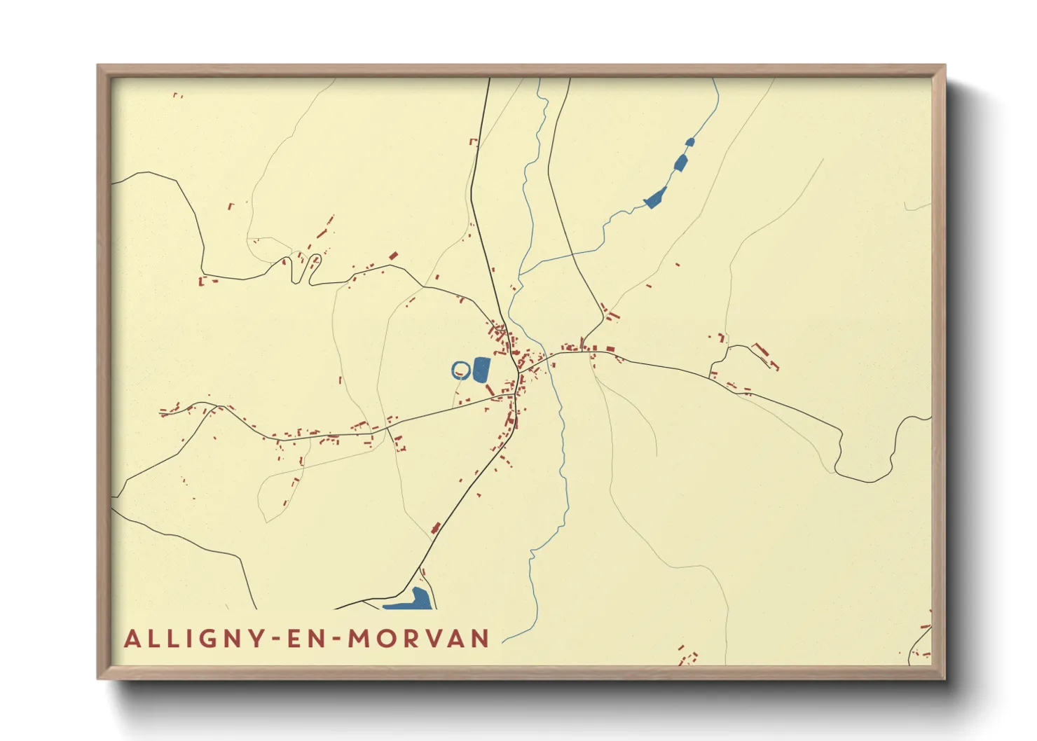 Une affiche de carte sur Alligny-en-Morvan