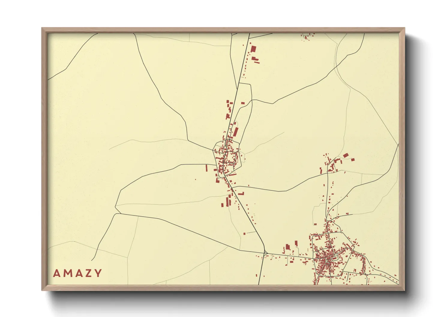 Une affiche de carte sur Amazy