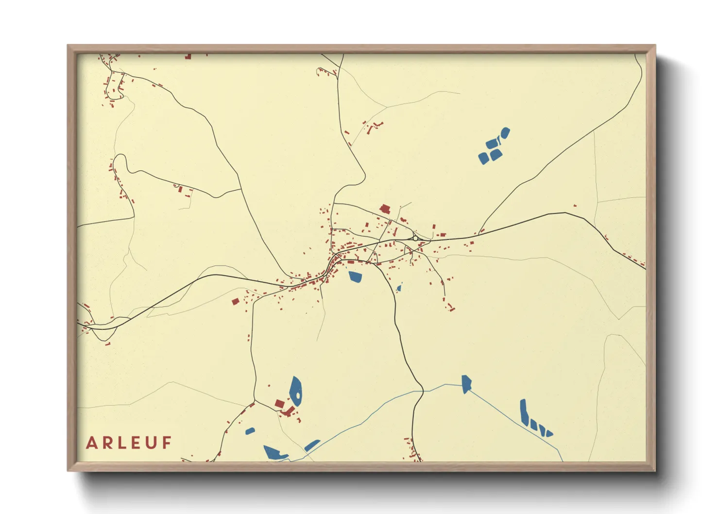 Une affiche de carte sur Arleuf