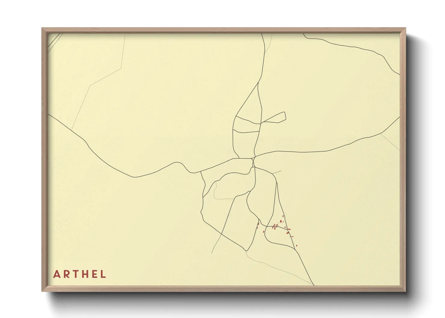 Une affiche de carte sur Arthel