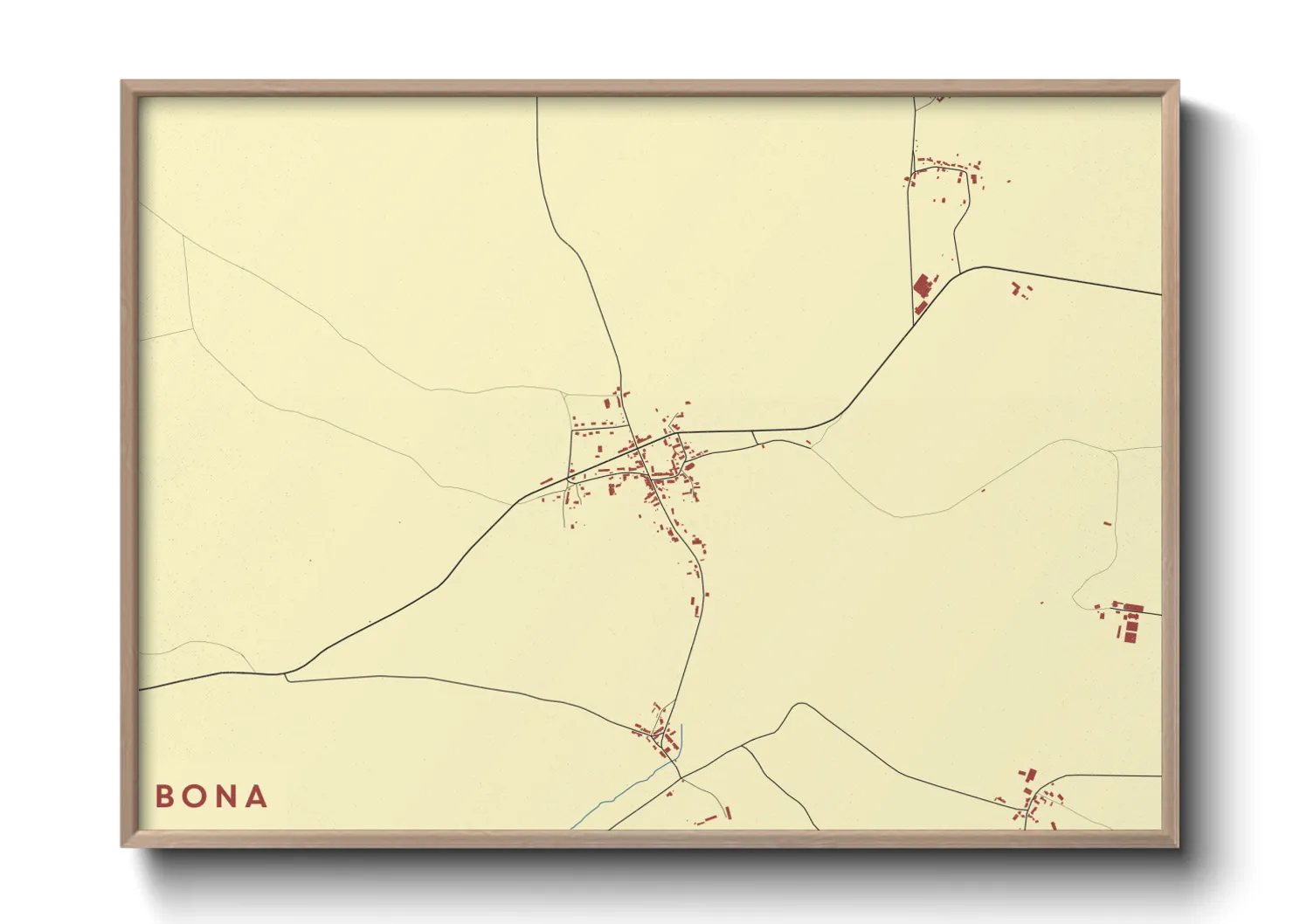 Une affiche de carte sur Bona