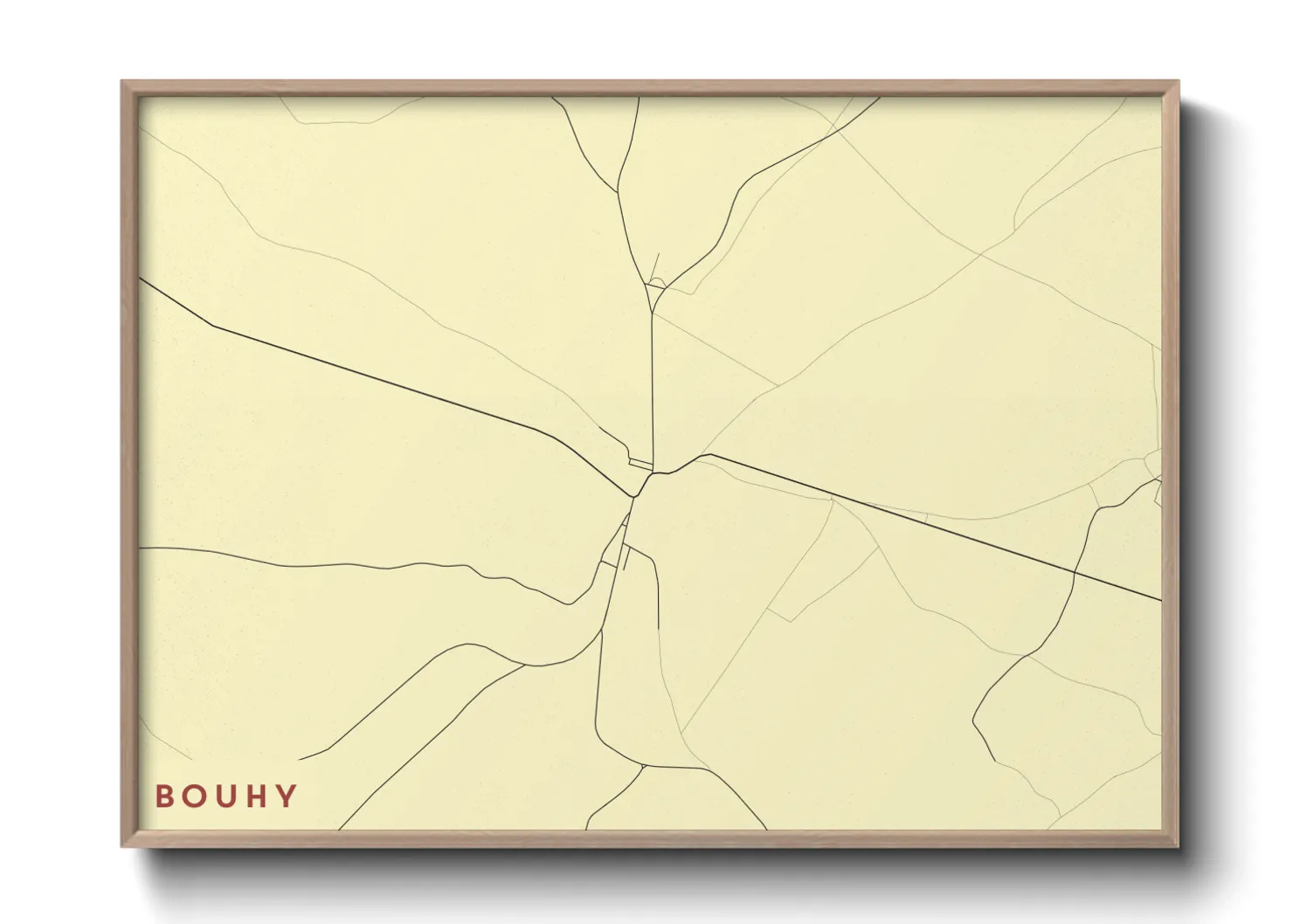 Une affiche de carte sur Bouhy