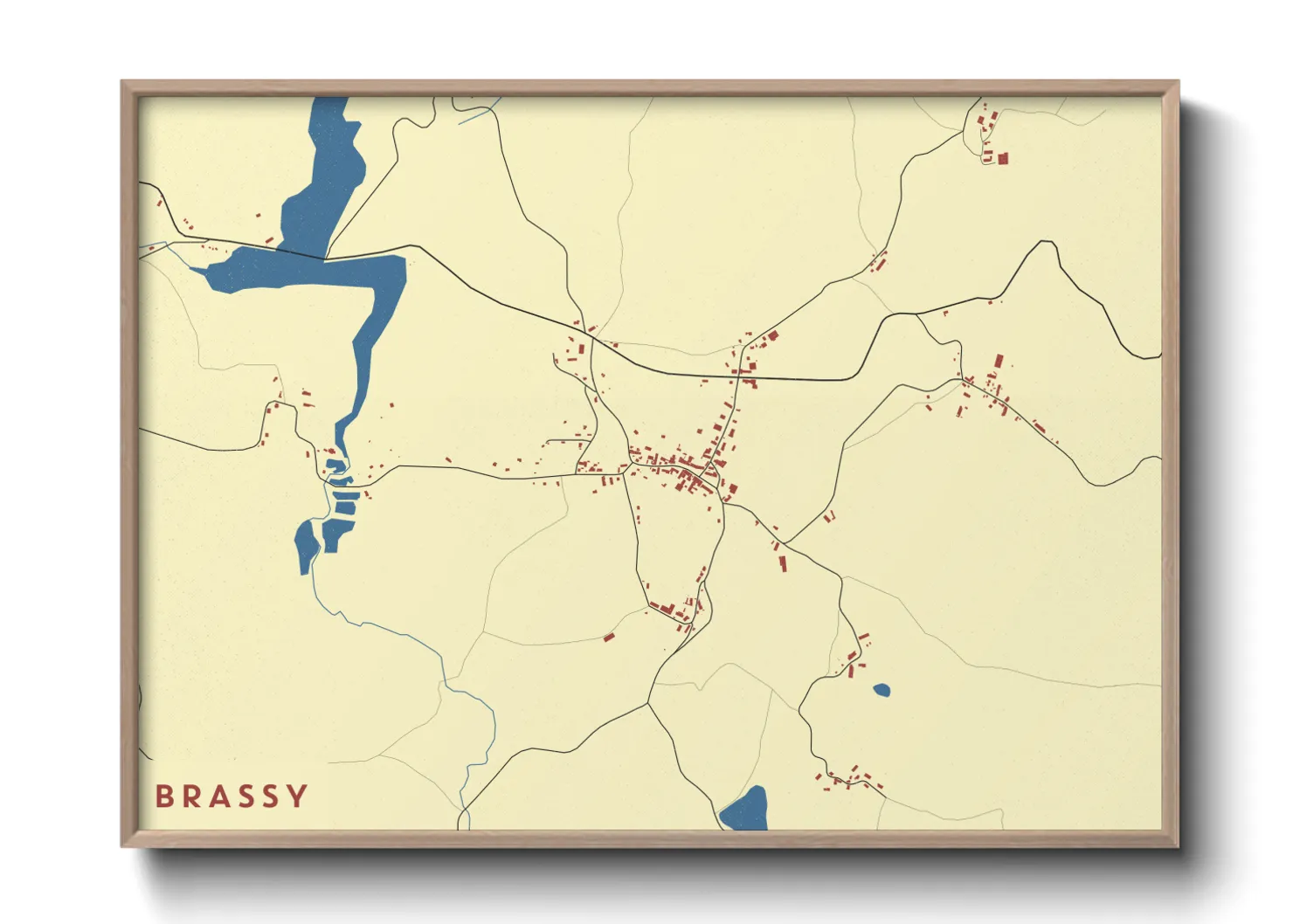 Une affiche de carte sur Brassy