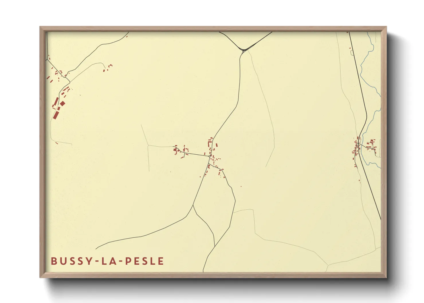 Une affiche de carte sur Bussy-la-Pesle