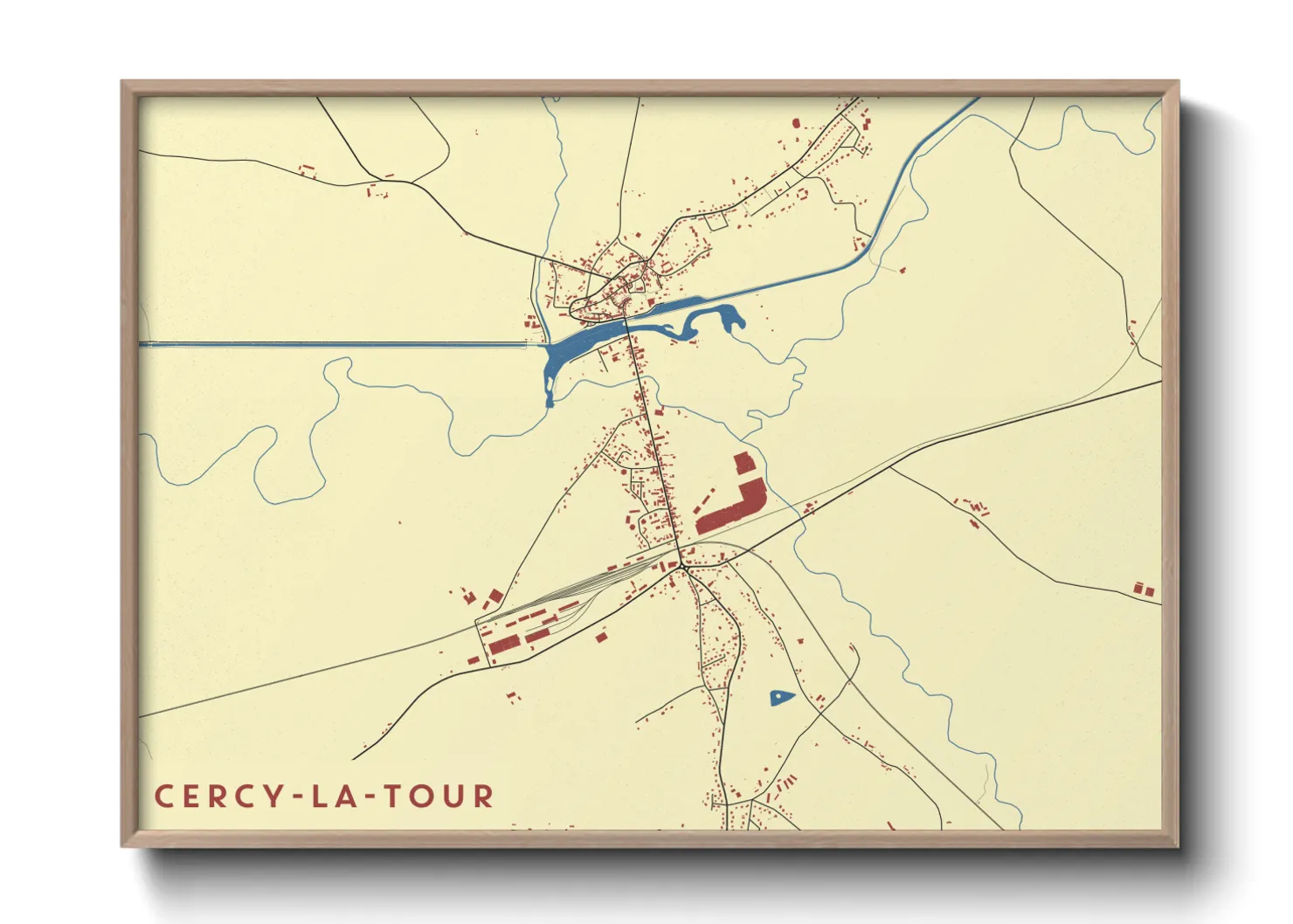 Une affiche de carte sur Cercy-la-Tour