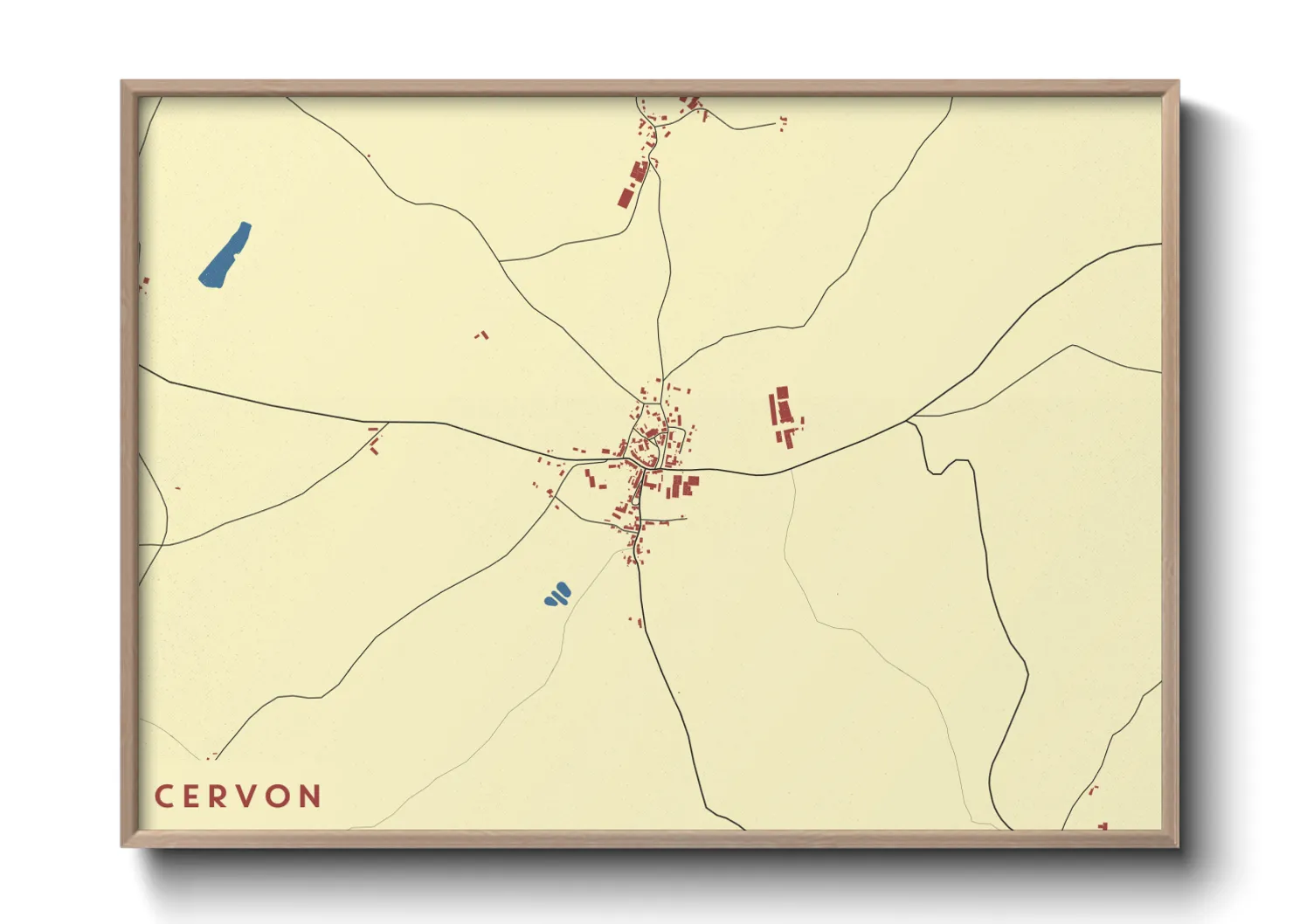 Une affiche de carte sur Cervon