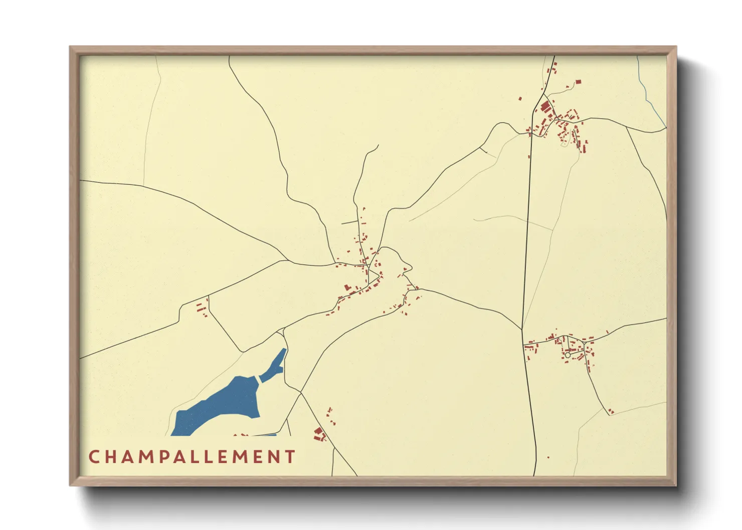 Une affiche de carte sur Champallement