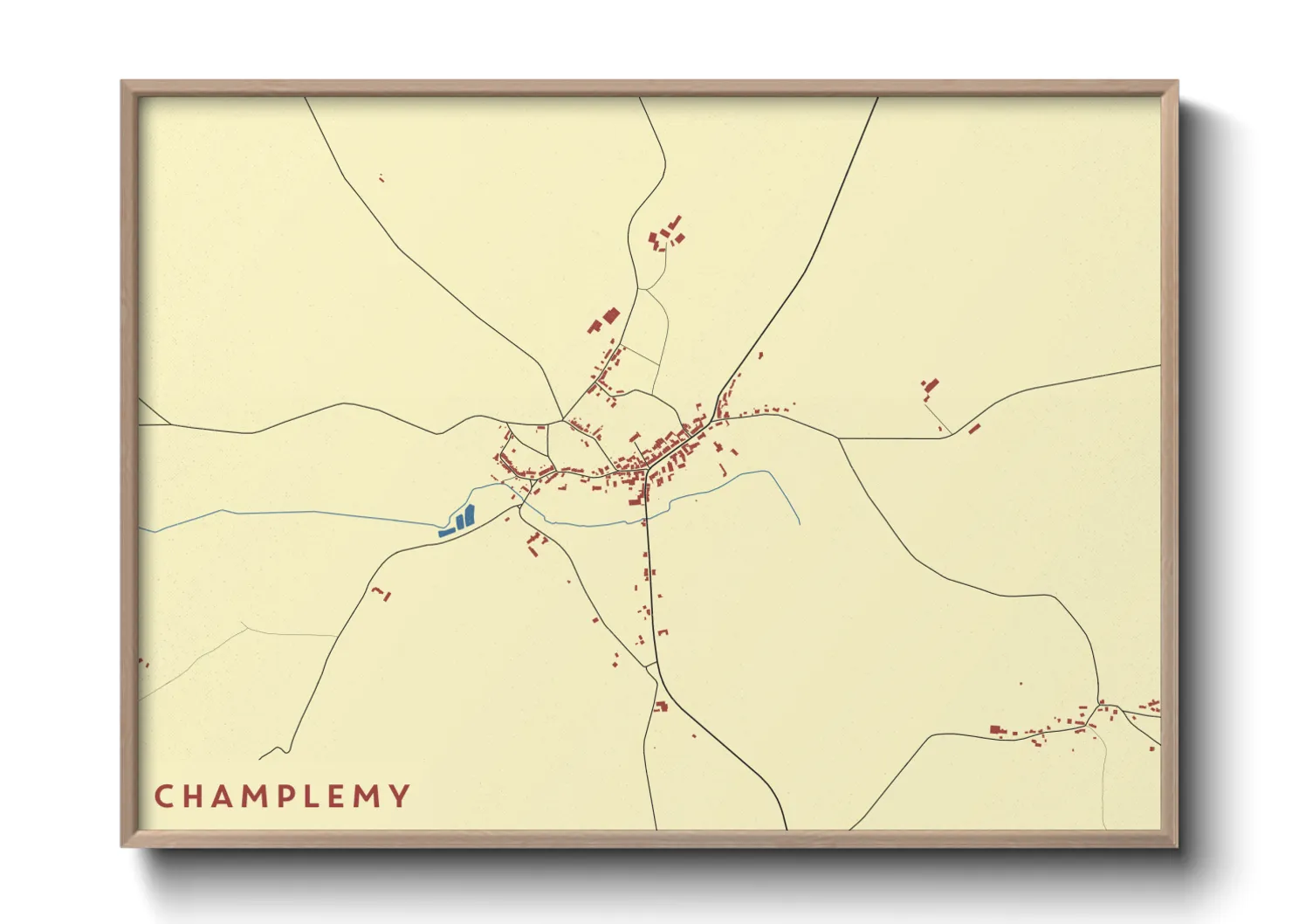 Une affiche de carte sur Champlemy