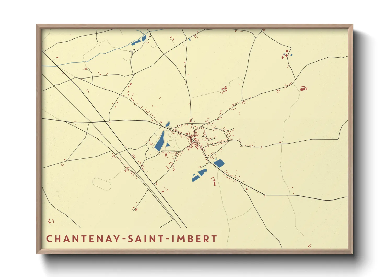 Une affiche de carte sur Chantenay-Saint-Imbert