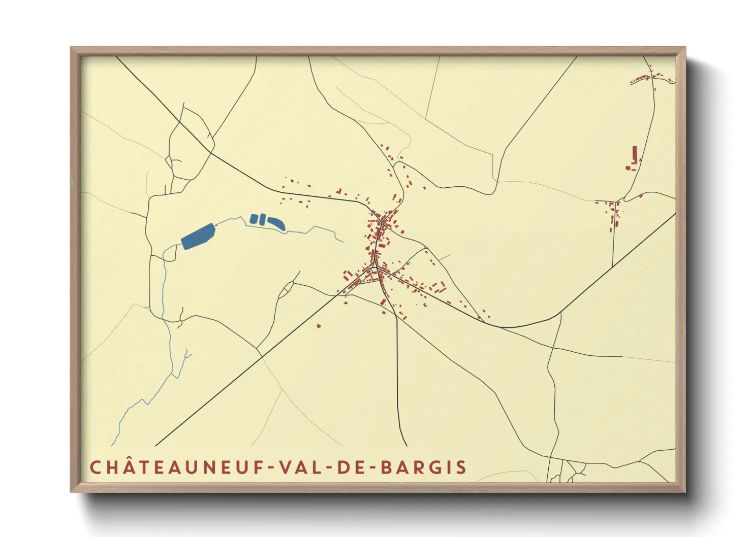 Une affiche de carte sur Châteauneuf-Val-de-Bargis