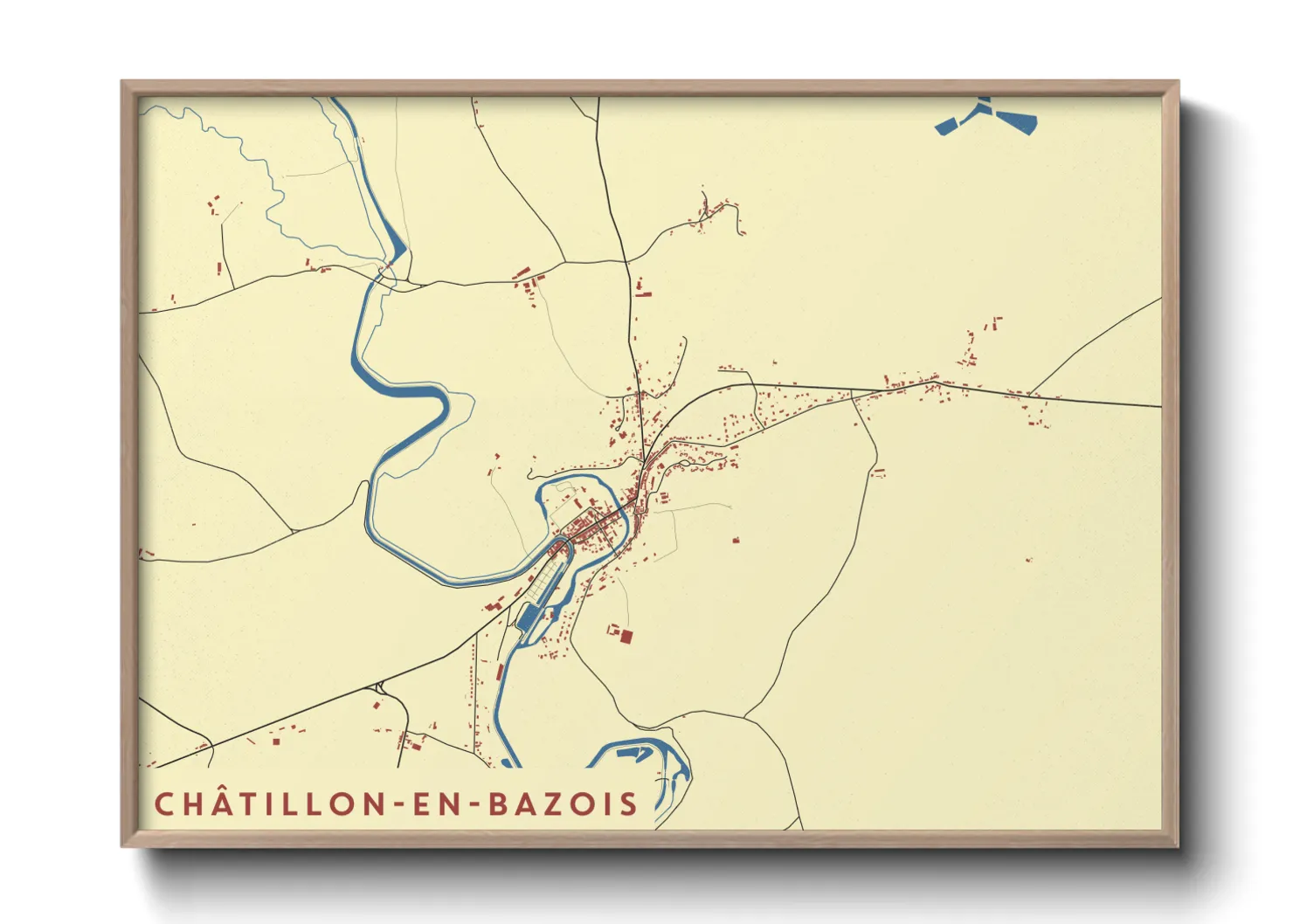 Une affiche de carte sur Châtillon-en-Bazois