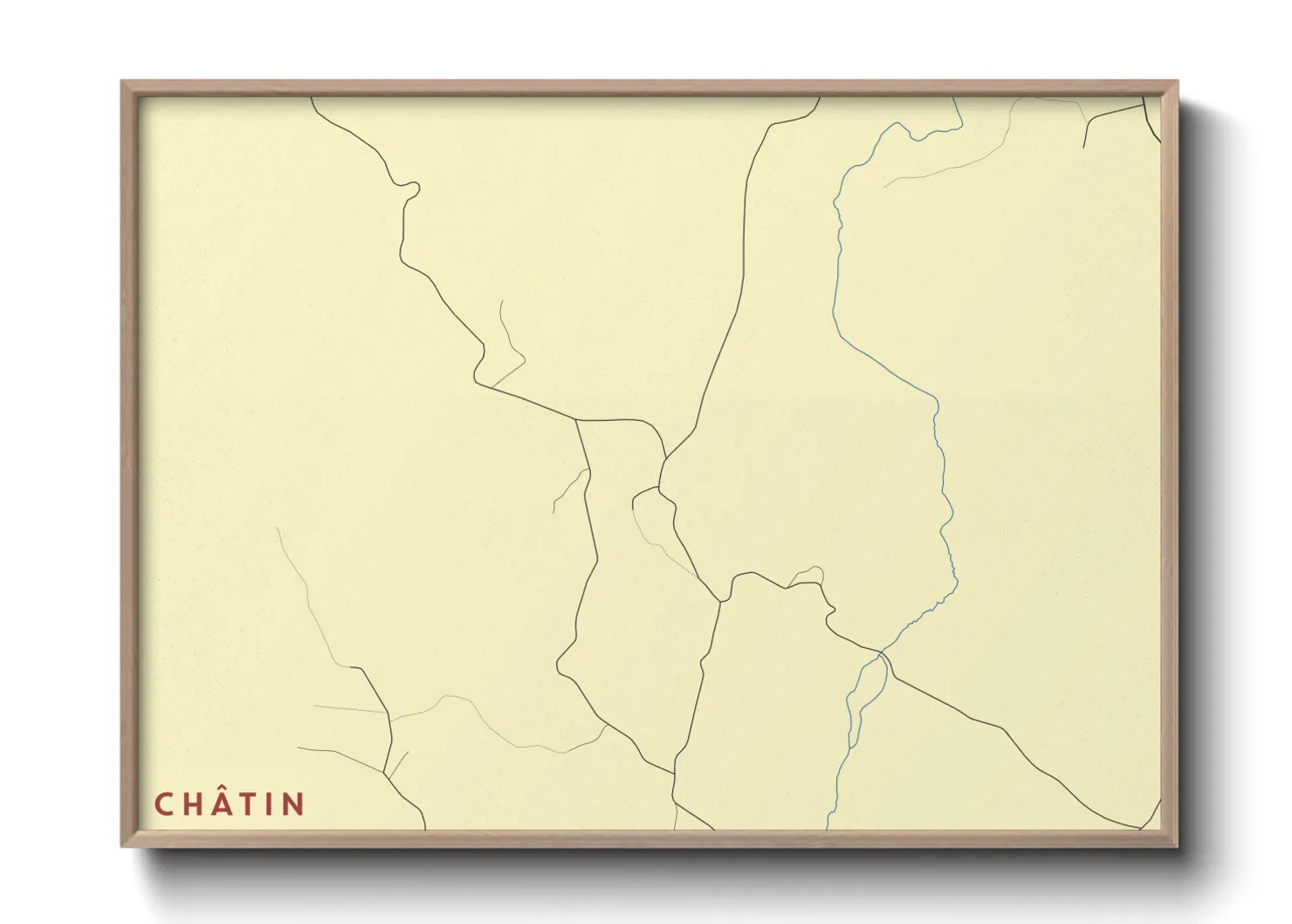 Une affiche de carte sur Châtin