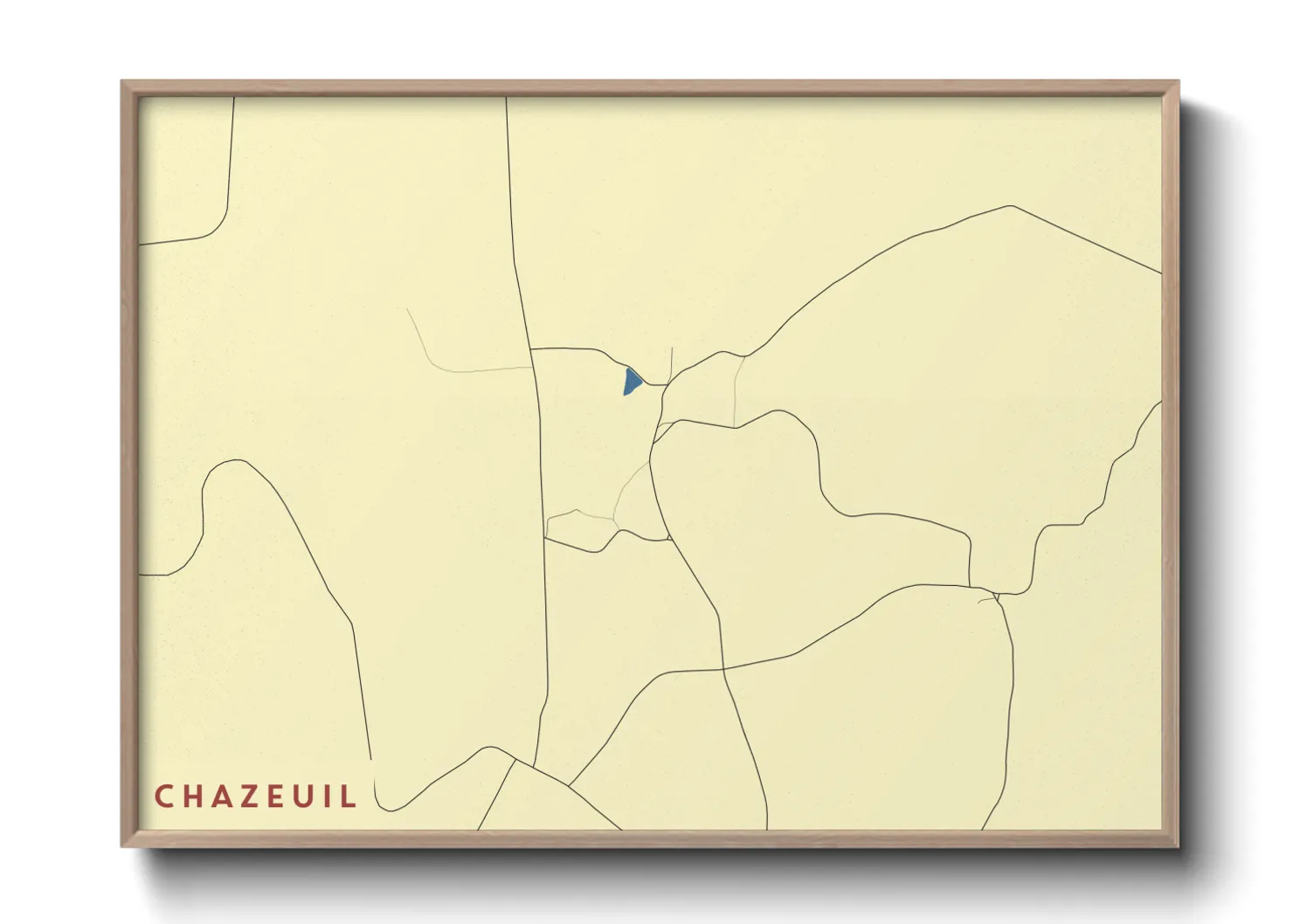 Une affiche de carte sur Chazeuil