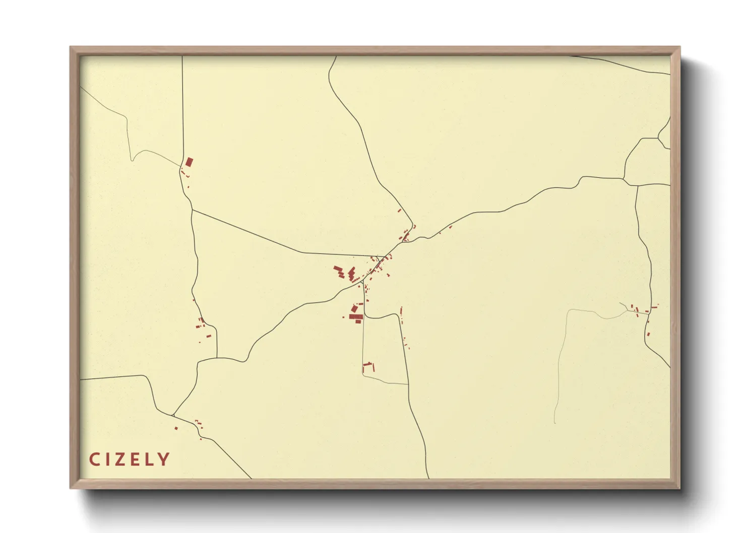 Une affiche de carte sur Cizely
