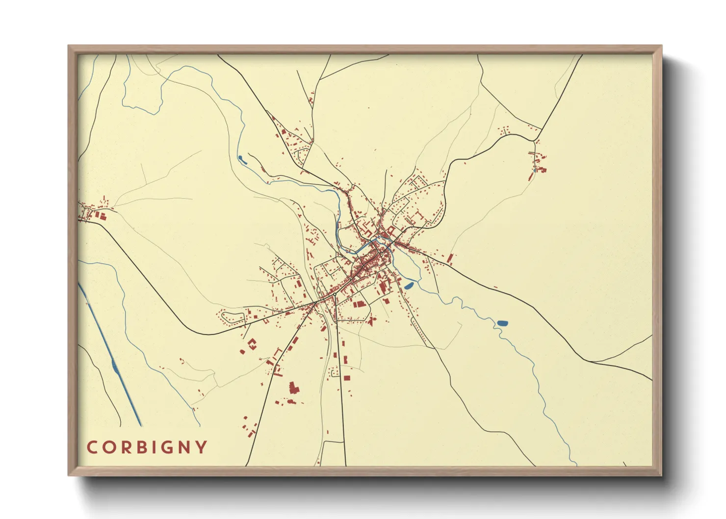 Une affiche de carte sur Corbigny