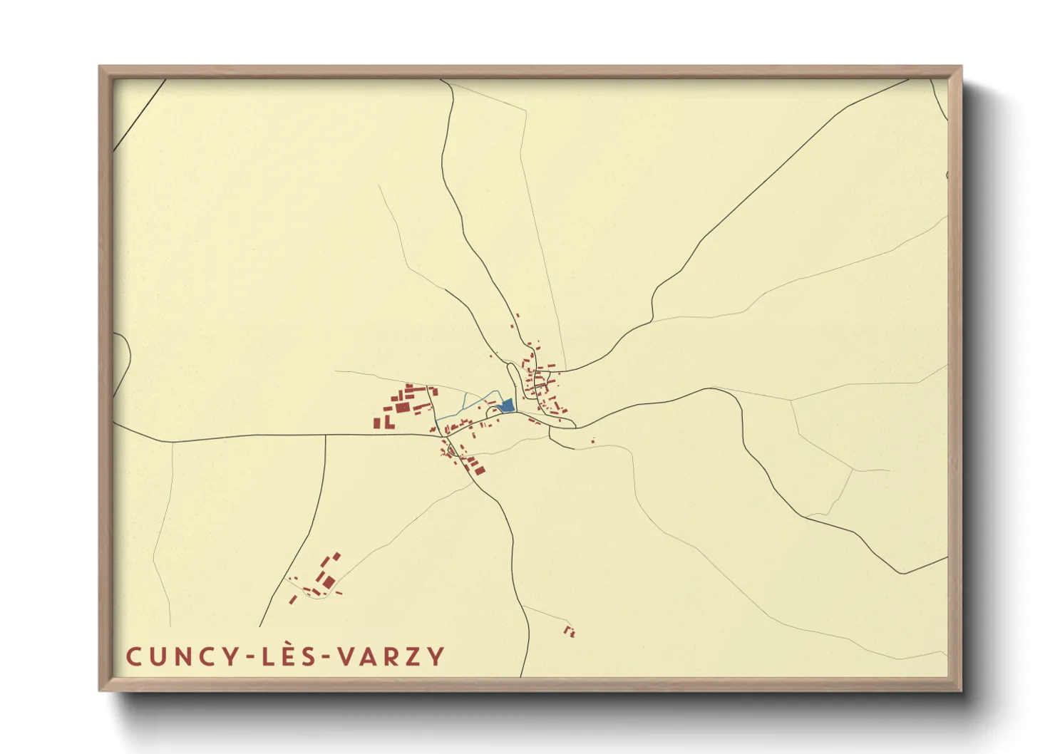 Une affiche de carte sur Cuncy-lès-Varzy