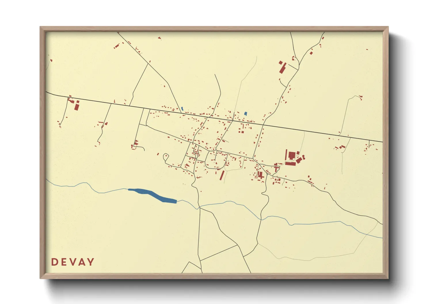 Une affiche de carte sur Devay