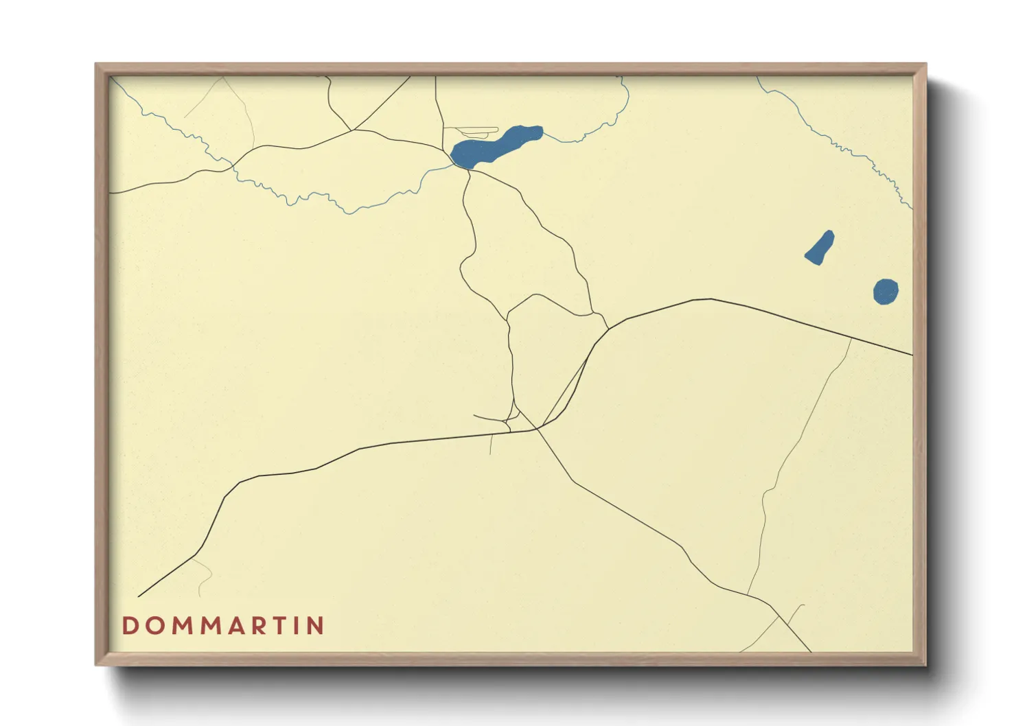 Une affiche de carte sur Dommartin