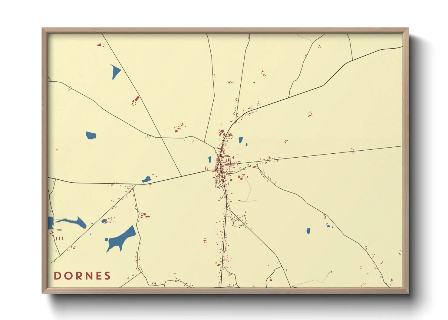 Une affiche de carte sur Dornes