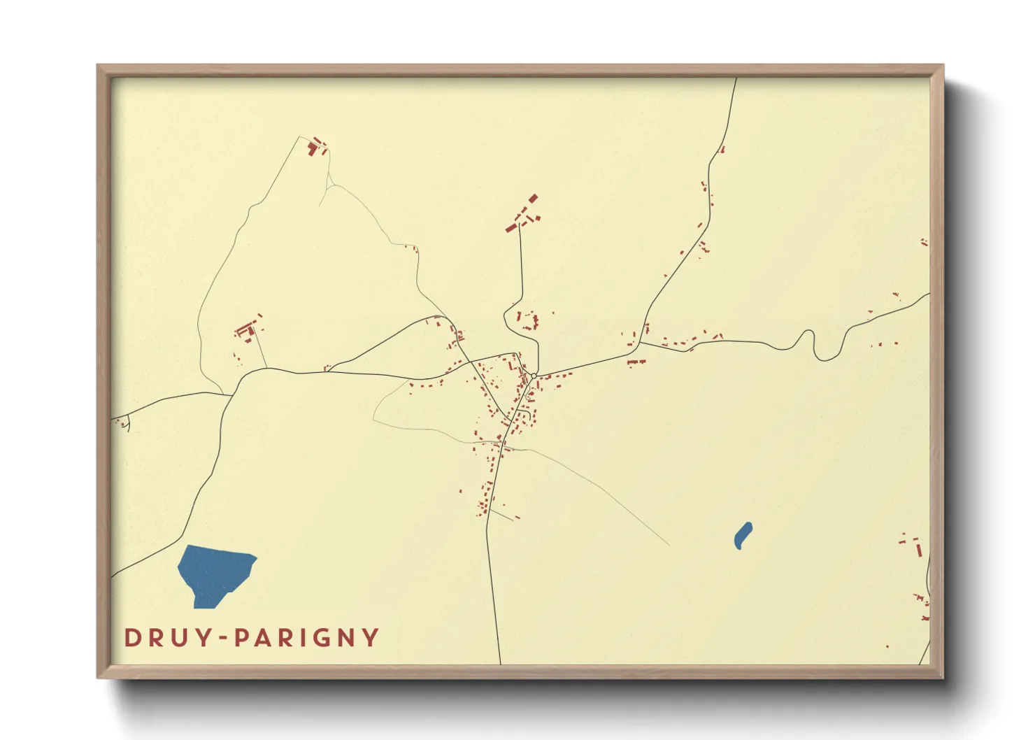 Une affiche de carte sur Druy-Parigny