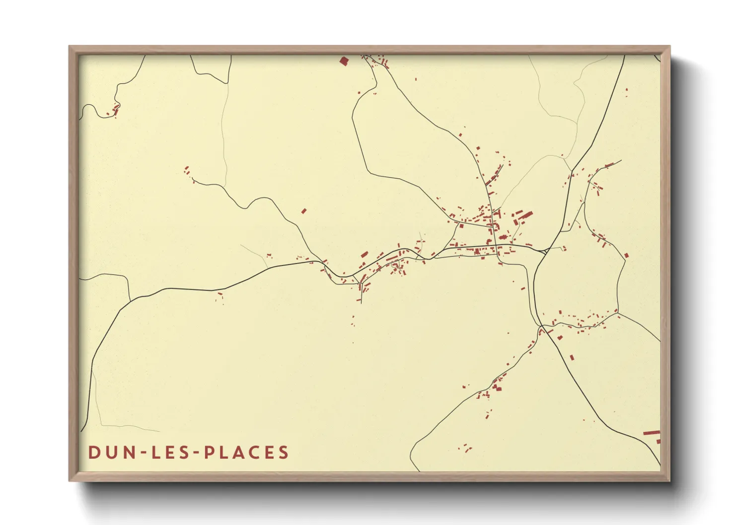 Une affiche de carte sur Dun-les-Places