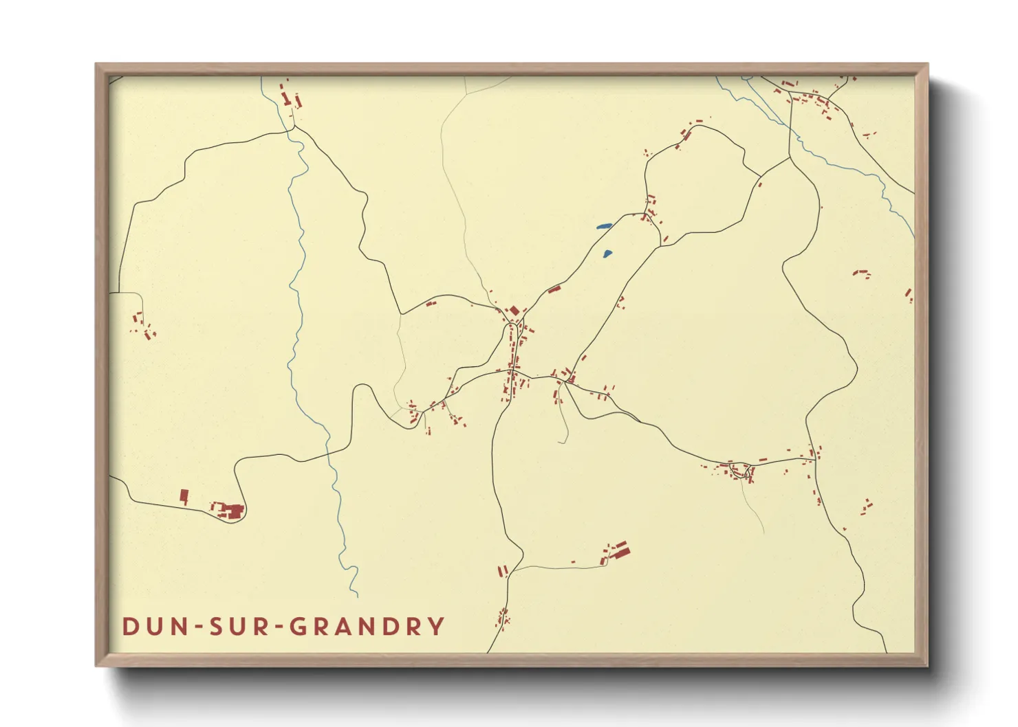Une affiche de carte sur Dun-sur-Grandry