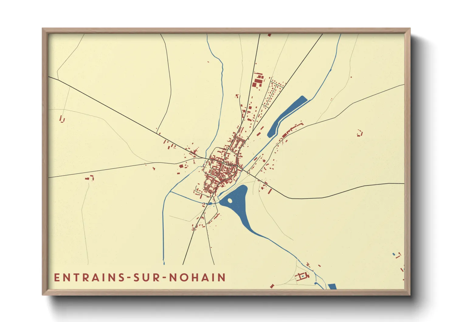 Une affiche de carte sur Entrains-sur-Nohain