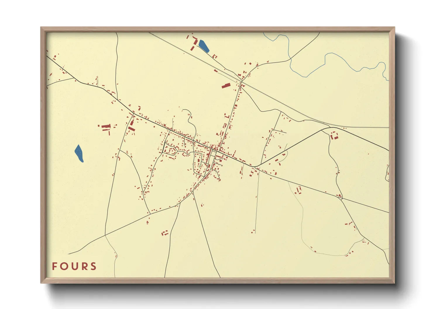 Une affiche de carte sur Fours