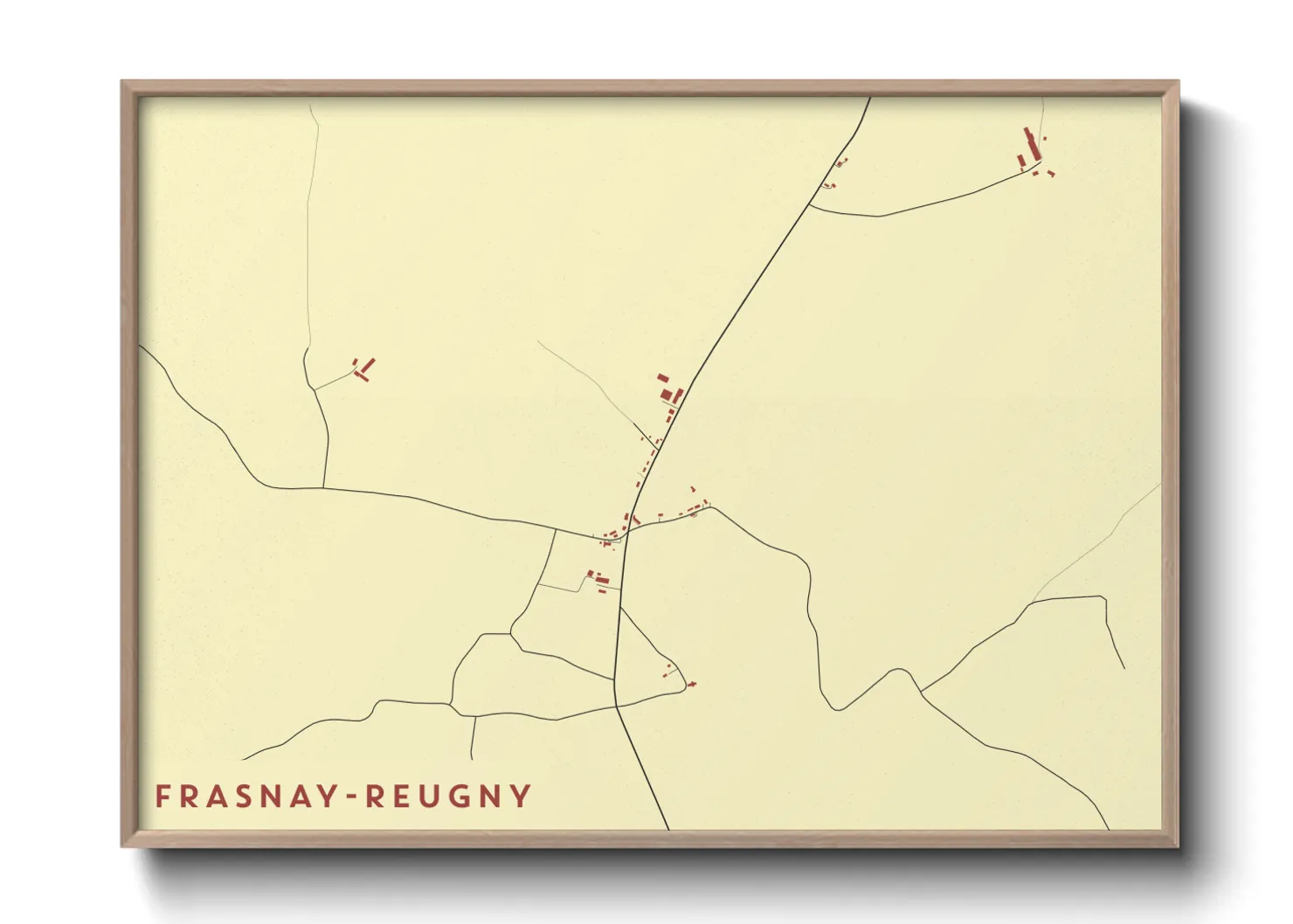 Une affiche de carte sur Frasnay-Reugny