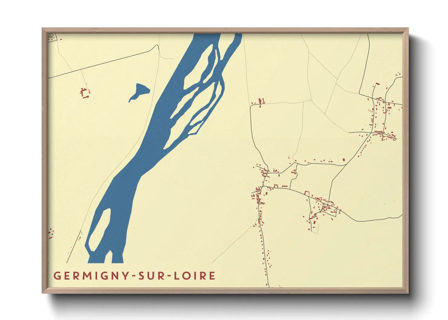 Une affiche de carte sur Germigny-sur-Loire