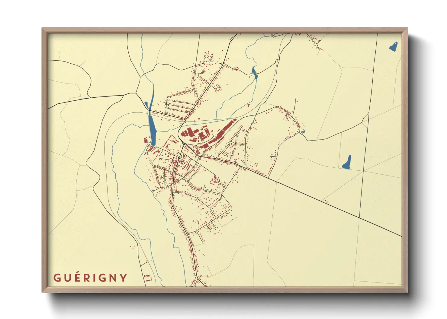 Une affiche de carte sur Guérigny