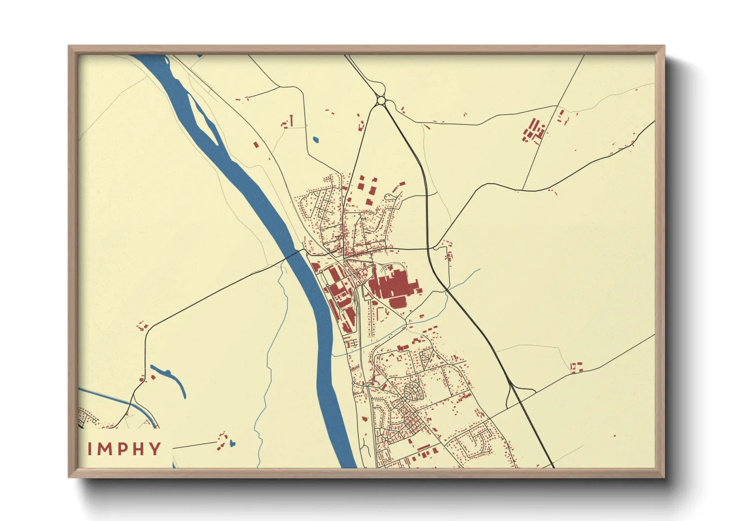 Une affiche de carte sur Imphy